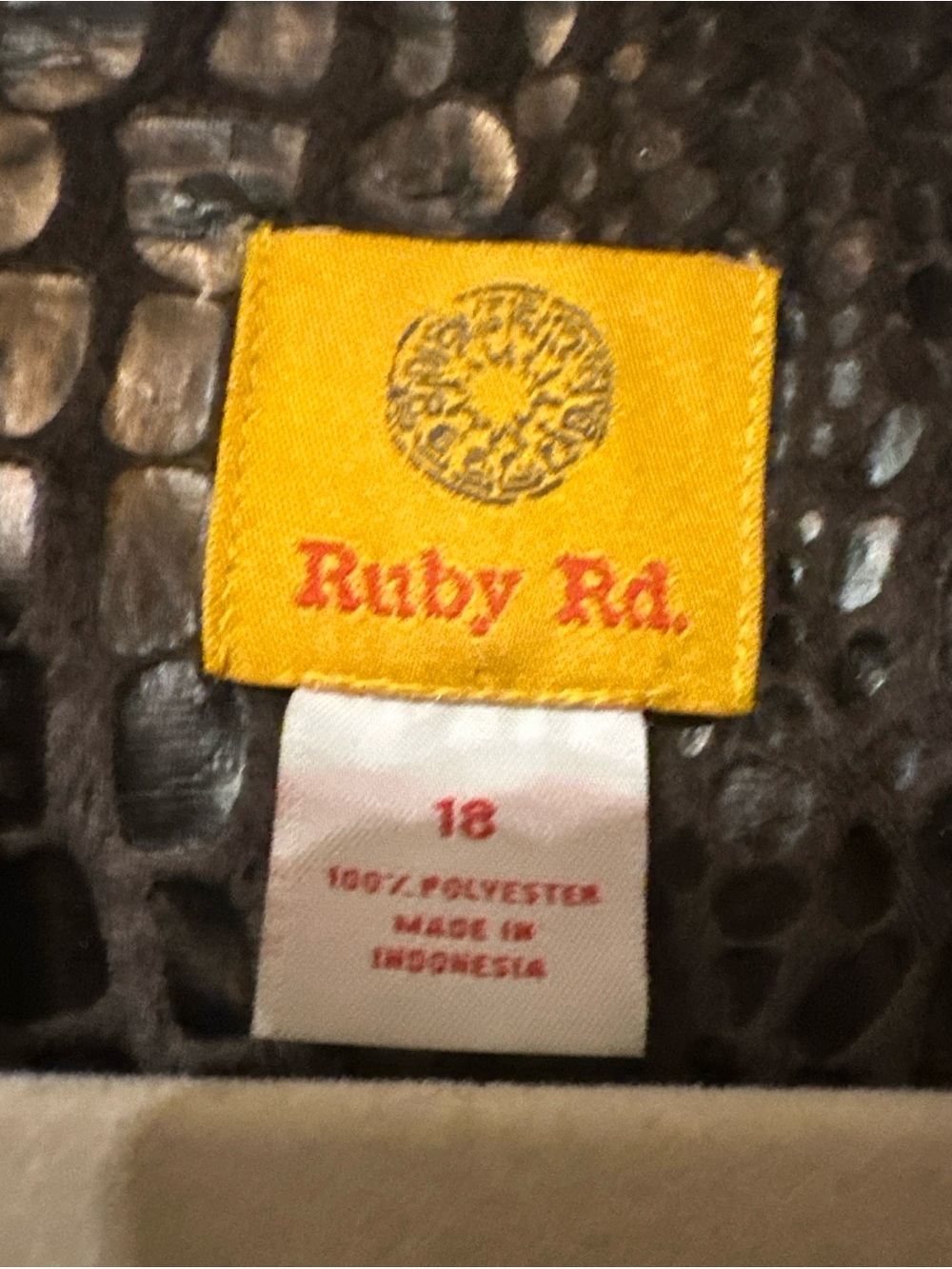 Ruby Rd. Croc-Embossed Metallic Brown Leather Jacket - Picture 10 of 13